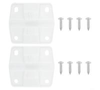 Plastic Cooler Hinge Set For Coleman Coolers - 2-Inch White Replacement Hinges With 8 Screws (5.7 X 5 Cm, 1.3 Cm Height) - Compatible With Ice Chests & Outdoor