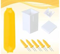 Plastic Corn Trays, 8 Corn on The Cob Trays, 20 Corn Holders, 2 Butter Spreaders, 30-Piece Set, BPA-Free, Reusable, Durable, Perfect for BBQs, Picnics, Parties, Family Gatherings