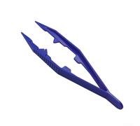 Plastic Craft Tweezers Clip, Lightweight 11cm Hand Tool with Grooved Tips for Beads, Rhinestones, Jewellery Making, DIY and Art Workshop Use(Blue)