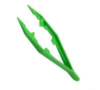 Plastic Craft Tweezers Clip, Lightweight 11cm Hand Tool with Grooved Tips for Beads, Rhinestones, Jewellery Making, DIY and Art Workshop Use(Green)