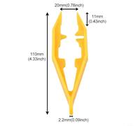 Plastic Craft Tweezers Clip, Lightweight 11cm Hand Tool with Grooved Tips for Beads, Rhinestones, Jewellery Making, DIY and Art Workshop Use(Yellow)