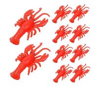 Plastic Crawfish 10Pcs 2.2x1.4"Realistic & Lifelike Red Lobster Toy Educational Fine Motor Sensory Toy for Kids When Bath, on Beach & More Lobster Crawfish Decorations