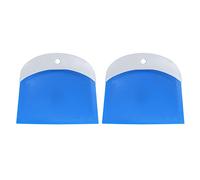 Plastic Cream Scraper Dough Cutter Baking Tool Premium Non Stick Food Grade Scraper Spatula for Baking Pastry Dough Cheese Chocolate Fondant Green Red Blue 12x10.5cm 2PCS (74073-3 Blue)