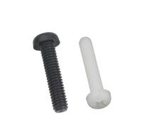 Plastic Cross Head Screw, Metric Thread, Black, White, Nylon, Round Bolt L=4-60mm, 100/50/20 Pieces, M2.5 M3 M4(White,6MM_M4 (50PCS))