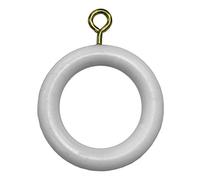 Plastic Curtain Pole Rings Pack of 6 White 23mm Diameter