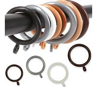 Plastic Curtain Rings Poles Curtain Ring Hooks For Curtains Rods For 37mm (WHITE - 37mm - M1333, 30 x Rings)