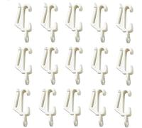 Plastic Curtain Track Rail White Gliders Hooks to Fit Harrison Drape Track (White 20Pack)