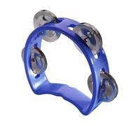 Plastic cutaway mini tambourine w/ 4 jingles - Blue