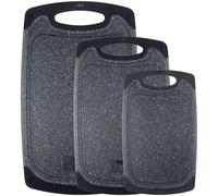 Plastic Cutting Board Set of 3 Kitchen Chopping Boards w/ Handle Dishwasher Safe