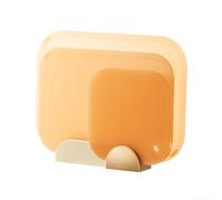 Plastic Cutting Boards 3 Pc Set with Holder for Meat Vegetable Fruit Chopping, and Scratch Resistant, Designed to Avoid Cross (Orange)