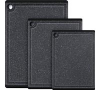 Plastic Cutting Boards for Kitchen, 3-Piece Large Cutting Board Set Dishwasher Safe Chopping Boards with Non-slip Feet and Juice Grooves, Kikcoin