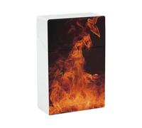 Plastic Dancing Fire Cigarette Case Waterproof Cigarette Holder Box for 20pcs King Size Cigarettes, Crush Resistant Cig Case Pack Accessory, Ideal Gift for Smoker Women Men