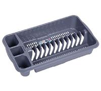 Plastic Dish Drainer Medium Rack Utensil Cutlery Plate Holder (Grey)