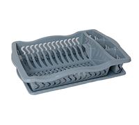 Plastic Dish Drainer Rack Tray Cutlery Plate Cup Holder (Blue)