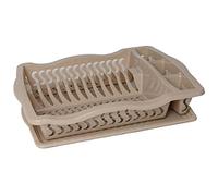 Plastic Dish Drainer Rack Tray Cutlery Plate Cup Holder (Mocha)