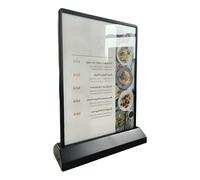 Plastic Display Stand For Ads, Rechargeable A4/a5 Desktop Advertising Led Light Box - Dual-sided, Table Menu Stand, Illuminated Photo Frame, 8 Hours Of Battery Life black A4