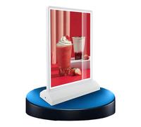 Plastic Display Stand For Ads, Rechargeable A4/a5 Desktop Advertising Led Light Box - Dual-sided, Table Menu Stand, Illuminated Photo Frame, 8 Hours Of Battery Life white A4