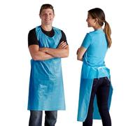 Plastic Disposable Aprons 100pcs 686mm x 1170mm Blue HDPE Polythene Gowns Use for Men Women Ideal Hair Dressers Hospitals Medicals By Tezraftaar®