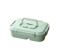 Plastic Divided Lunch Box - Outdoor Sealed Portable Fast Food Box for Student Office, Pink Beige Blue Green, 25.5x18.5x7.5cm