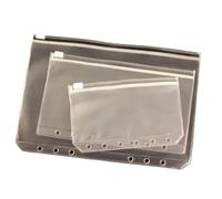 Plastic Dividers, 50 Pcs A5 A6 A7 Binder Pocket Folders with Zipper