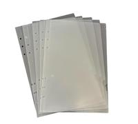 Plastic Dividers, A5 A6 A7 5Pcs PP Frosted 6 Hole Loose Leaf Bag Storage Binder Pocket