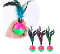 Plastic Dog Bed Large Of Cat Toys With Colorful Feathers A Sturdy And Made Of Plastic With A And An Interactive Self Entertainment Artifact Dog Present (Green, 20x5. 5x5. 5cm)