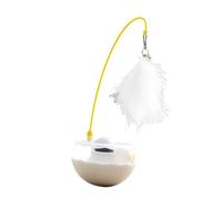 Plastic Dog Bed Medium Interactive Cat Tumbler Toy Feather Teaser With Track Toy For Indoor Cats Exercise 9. 8'' High Dog Bundle (White, One Size)