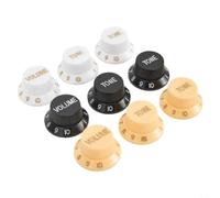 Plastic Dome Guitar Knobs Set 1 Volume 2 Tone(B)
