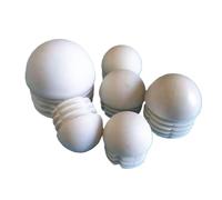 Plastic Domed Round Blanking End Caps Pipe Tube Insert Plugs Floor Protector 13mm~76mm (Color : White, Size : 25mm(10Pcs))