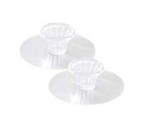 Plastic Door Handle Sticky Wardrobe Balcony Glass Sliding Punch-Free Transparent Round Door Knob Home 2 Pack