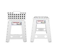 Plastic Dots Folding Step Stool Anti Slip Foldable Chair Suitable for Adults Portable Living (Black dot Ivory)