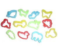 Plastic dough cutters, set of 12