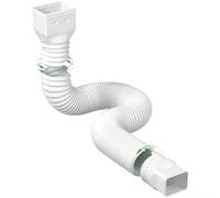 Plastic Downspout Extension With S-Bend Geometry And Telescoping Functionality To Accommodate Varying Gutter-to-Grade Distances (white)