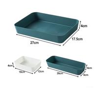 Plastic Drawer Organiser Storage Box for Kitchen Tableware Cutlery Small Items Multi-Purpose Desk Cabinet Compartment Organizer White Blue Pink(A)