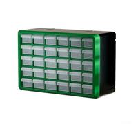 Plastic Drawer Parts Storage Box Cabinet - Multi-Grid Component Organizer for Hardware, Electronics & Small Tools - Stackable & Wall-Mountable - 360 x 240 x(Green)