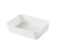 Plastic drawer storage box with partitions for kitchen and tableware small items, helping to keep desk and drawer areas tidy and well organized (A)