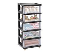 Plastic Drawers Stackable Multifunctional 5- layer Storage Cabinet Vertical Stackable Clothes Storage Tower Desktop Storage Box Transparent Drawer Storage Cabinet for Home and Office 40 * 33 * 98cm