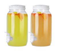 Plastic Drink Dispenser with Tap,2 Pack 3L Cold Water Dispenser with Tap,Handle,Screw-Top Lid Fridge Water Dispenser Cocktails,Infused & Soft Drinks for BBQ's Parties Home
