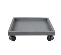 Plastic Drip Pan, Square Rolling Plant Caddy Saucer with Wheels, Heavy Duty Wheeled Planter Stand for Potted Plant, Coaster Roller Base Tray with Casters(Grey,30x30x9cm/12x12x3.5in)