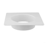Plastic Duct Flange Connector, Square Bottom Vent Joint for HVAC Pipe Adapter, Extractor Fan Wall Plate, Bathroom Exhaust Duct Coupler, Kitchen Cooker Hood Connector(150mm)