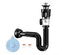 Plastic Ducting Pipe 4 Inch Sewer Trap for Kitchen Bathroom - Round Downpipe Smell Guard Fitting(D)