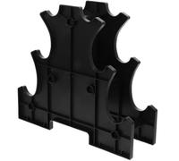 Plastic Dumbbell Rack Holder with Three Tiers for Six Weights | Black High Strength Plastic, Tree Leaf Shape with Rounded Edges, for Apartment Fitness and Office Use