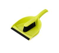 Plastic Dustpan and Brush Set with Soft Bristles, Compact Storage Design for Sweeping, Perfect Household Brooms and Cleaning Tool for Kitchen, Office & Home Use, 30 x 21 cm Green