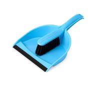 Plastic Dustpan and Brush Set with Soft Bristles, Compact Storage Design for Sweeping, Perfect Household Brooms and Cleaning Tool for Kitchen, Office & Home Use, 30 x 21 cm Blue
