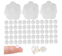 Plastic Earring Backs, 1200pcs/Box Soft Clear Flower Ear Safety Back Pads, DIY Earring Backs Replacements, Clear Earring Backs for Girls Women