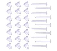 Plastic Earrings, 50 Pair Clear Earrings Backs Posts Clear Ear Pins Back Silicone Rubber Backs,Soft Retainers Earring Safety Backs Rubber Stoppers for Women School DIY Jewelry Making