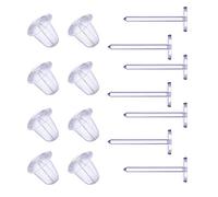 Plastic Earrings, Clear Earrings Earring Posts and Earring Backs Silicone Stud 100 Pairs Back and Blank Pins Stud…