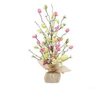 Plastic Easter Tree with Battery Powered String Lights for Egg Display Desktop Tabletop Holiday Home Living Room Decor (3)