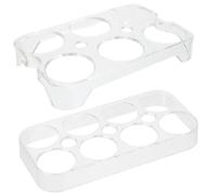 Plastic Egg Container for Refrigerator 2pcs Multi-grid Storage | Household Kitchen Use, Space Saving Layout, Universal Fit for Organised Fridge Storage