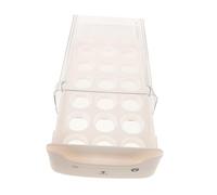 Plastic Egg Storage Drawer Stackable Organizer for Fridge | Pull-out Design, White Plastic Construction, Kitchen Refrigerator Storage, for Eggs and Freezer Shelves